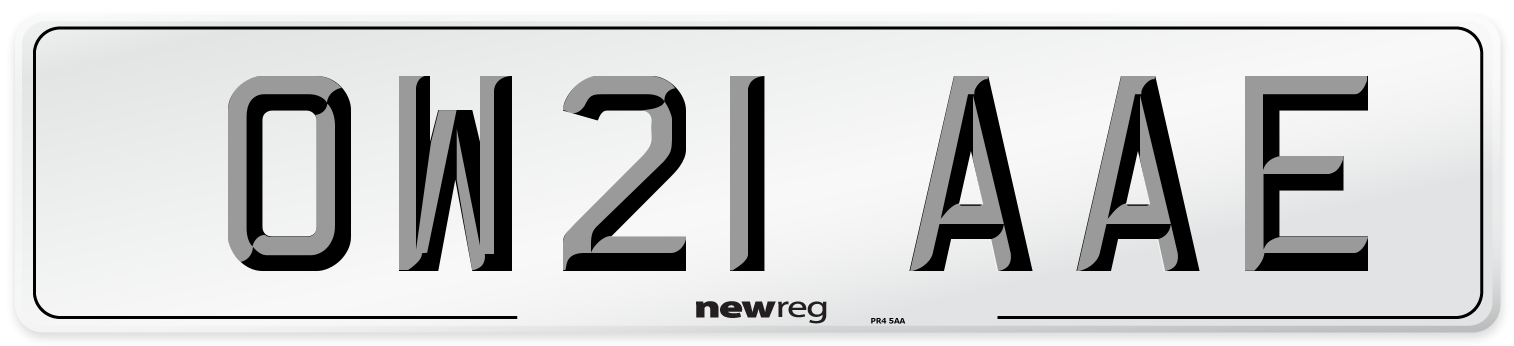OW21 AAE Number Plate from New Reg